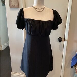 Abercrombie & Fitch Black Mini Dress with Puff Sleeves
